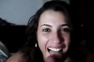 Super hot honey is engulfing my swollen pecker like a pro