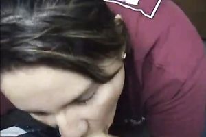 Cum-addicted trollop sucked my dick like a porn star