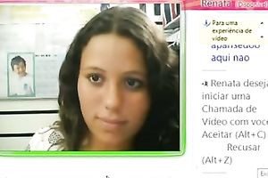 Pretty horny white wife shows her bazookas and booty to me during a cam chat