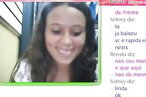 Pretty horny white wife shows her bazookas and booty to me during a cam chat