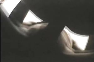 Skanky retro brunette sucks and rides a prick outdoors