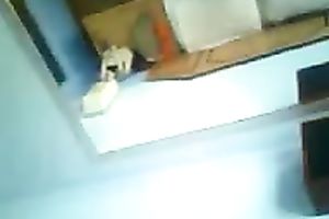 Mature Latina amateur wife in underware sucks my shlong in couch