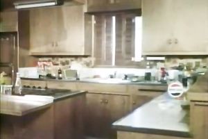 Impossibly chunky pair bonks mish way on floor in kitchen