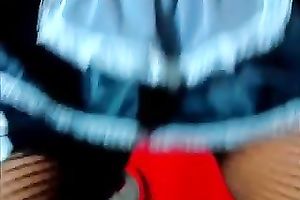 Bodacious maid in fishnet nylons is showing off her firm butt