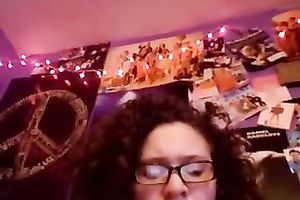 Curly haired fatty in glasses puts on a nice show for me