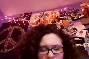 Curly haired fatty in glasses puts on a nice show for me