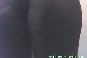 Hidden web camera episode with my GF wiping her bald muff