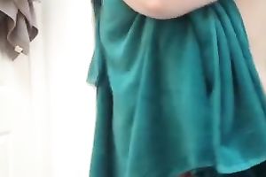 Homemade solo movie scene with my bulky slutty wife wiping her body