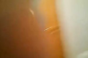 Russian plump legal age teenager tapes herself bare in the washroom