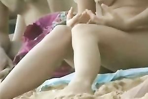A small in number outstanding nude ladies receive caught on my hidden webcam on a beach