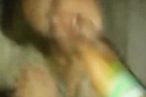 A lewd blond sucks my BBC in the hope of getting cum on her face