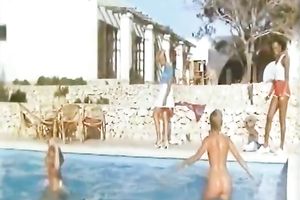 Ebony chick and slender European slutty wife having lesbo enjoyment outdoors