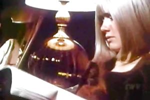 Busty blondie desperately fingers her unattractive haired kitty