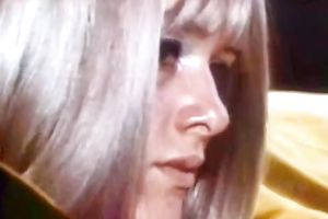 Busty blondie desperately fingers her unattractive haired kitty