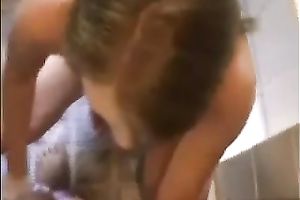 Teen whore got fucked by my cousin in the toilet right in her cum-hole