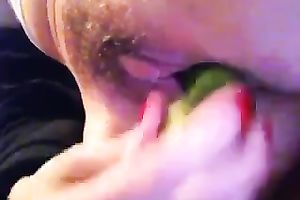 Amazing homemade solo with me masturbating with a cucumber