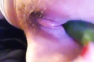 Amazing homemade solo with me masturbating with a cucumber