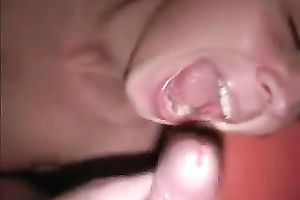 A mouthful of cum for my concupiscent college girlfriend on POV sex episode