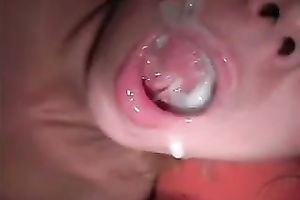 A mouthful of cum for my concupiscent college girlfriend on POV sex episode