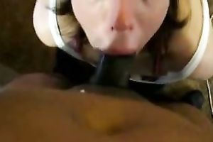 Lewd milf works on my dark wood and entreats me to cum on her face