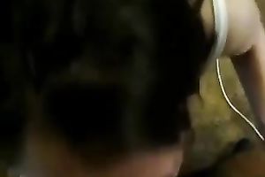 Lewd milf works on my dark wood and entreats me to cum on her face