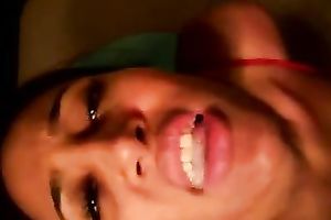 Hot and juvenile swarthy college girlfriend sucks my penis and tastes cum