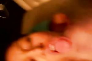 Hot and juvenile swarthy college girlfriend sucks my penis and tastes cum