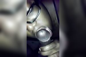 Hungry and cum longing swarthy sweetheart sucks my BBC like there is no camera