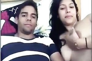 Pretty non-professional honey lets her BF take up with the tongue her scones in front of a web camera