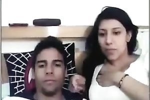 Pretty non-professional honey lets her BF take up with the tongue her scones in front of a web camera