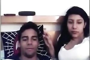 Pretty non-professional honey lets her BF take up with the tongue her scones in front of a web camera