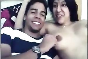 Pretty non-professional honey lets her BF take up with the tongue her scones in front of a web camera