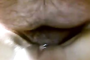 Shaved and pierced muff drilled in missionary position