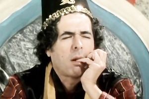 Blonde MILF gives sloppy oral sex in perverted retro porn episode