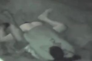 This wicked young pair drilled in the park in the night