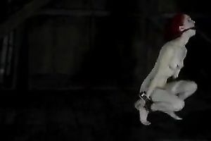 Calico acquires her bald cunt toyed to orgasm in BDSM movie