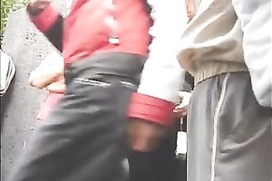 Huge-assed redhead slutwife acquires caught on a hidden livecam in the streeet