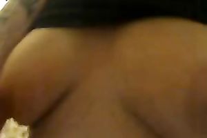 Chubby brunette hair legal age teenager shows her fat arse and kneads her whoppers