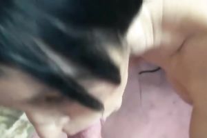 Melissa the non-professional dark brown mama gives a passionate blowjob