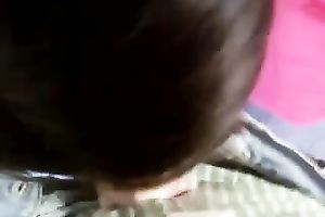 Brunette office gal shows her orall-service skills to me in POV episode