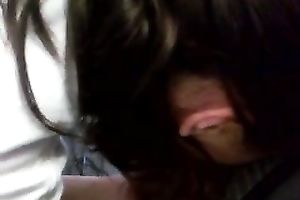 Brunette office gal shows her orall-service skills to me in POV episode