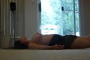 Sinfully concupiscent whore with massive hanging bumpers is engulfing on my cock