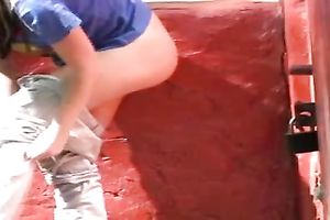 Teen Russian blond white bitch in public getting moist and constrained
