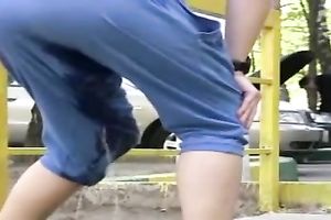 Teen Russian blond white bitch in public getting moist and constrained