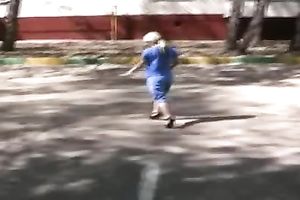 Teen Russian blond white bitch in public getting moist and constrained