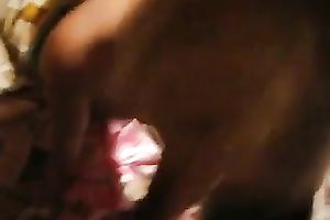 Blonde harlot with merry boobs is engulfing my penis in front of the camera