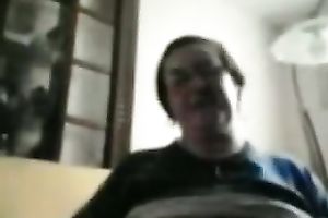 My sexually excited horny white wife with large breasts masturbates for me on camera