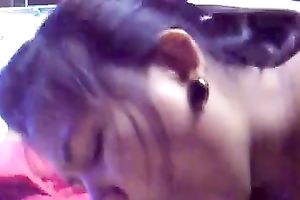 Stunning POV movie scene with my enjoyable dark brown ex GF engulfing my schlong