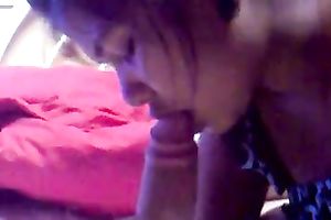 Stunning POV movie scene with my enjoyable dark brown ex GF engulfing my schlong