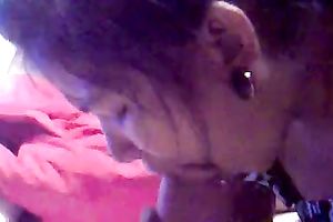 Stunning POV movie scene with my enjoyable dark brown ex GF engulfing my schlong